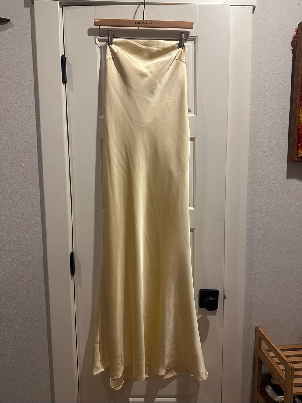 Princess Polly Pale Yellow Satin Maxi Slip Dress